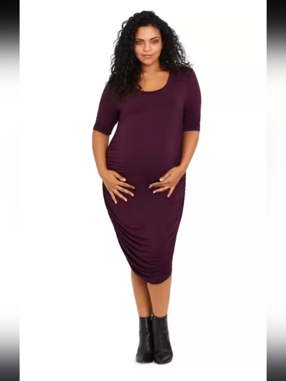 Motherhood Maternity Ruched Midi Dress Sz XL
